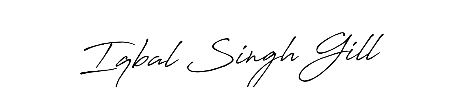 Iqbal Singh Gill stylish signature style. Best Handwritten Sign (Antro_Vectra_Bolder) for my name. Handwritten Signature Collection Ideas for my name Iqbal Singh Gill. Iqbal Singh Gill signature style 7 images and pictures png