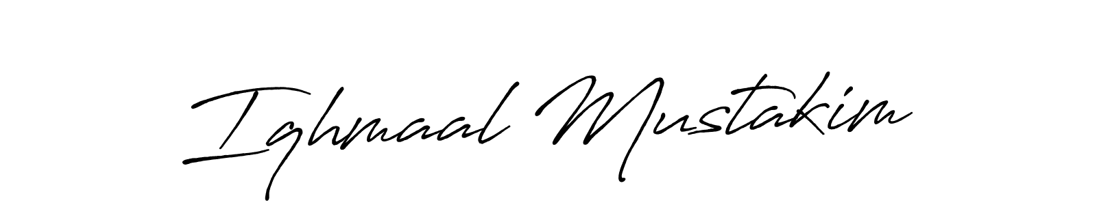 How to make Iqhmaal Mustakim signature? Antro_Vectra_Bolder is a professional autograph style. Create handwritten signature for Iqhmaal Mustakim name. Iqhmaal Mustakim signature style 7 images and pictures png