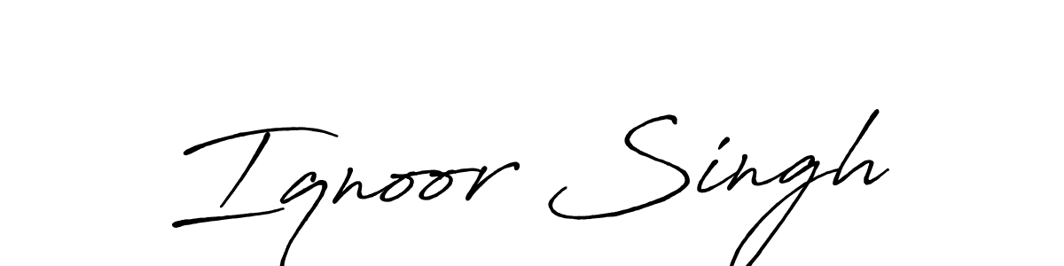 How to make Iqnoor Singh signature? Antro_Vectra_Bolder is a professional autograph style. Create handwritten signature for Iqnoor Singh name. Iqnoor Singh signature style 7 images and pictures png
