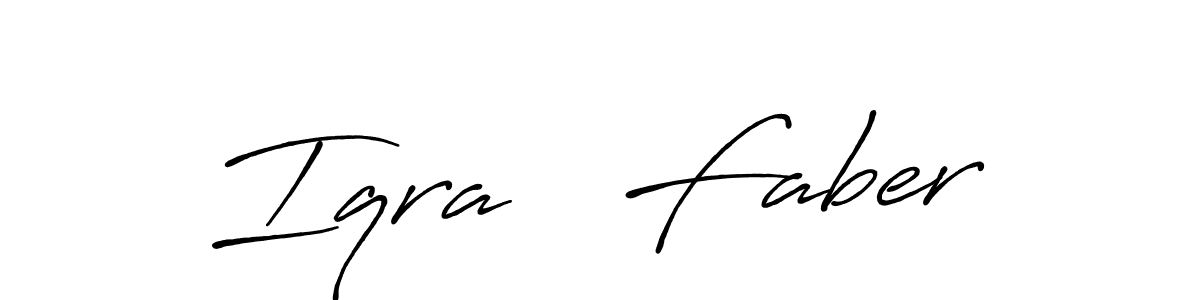 Once you've used our free online signature maker to create your best signature Antro_Vectra_Bolder style, it's time to enjoy all of the benefits that Iqra   Faber name signing documents. Iqra   Faber signature style 7 images and pictures png