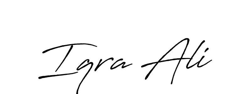 How to make Iqra Ali name signature. Use Antro_Vectra_Bolder style for creating short signs online. This is the latest handwritten sign. Iqra Ali signature style 7 images and pictures png