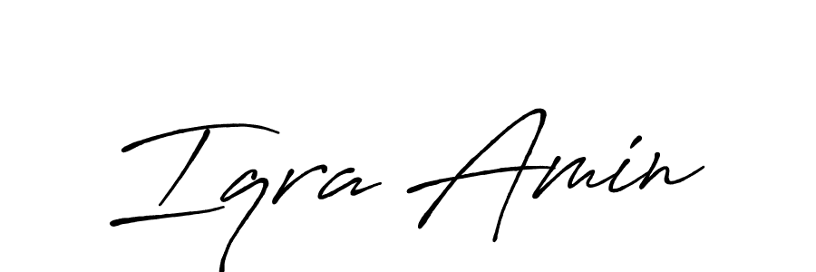 Create a beautiful signature design for name Iqra Amin. With this signature (Antro_Vectra_Bolder) fonts, you can make a handwritten signature for free. Iqra Amin signature style 7 images and pictures png