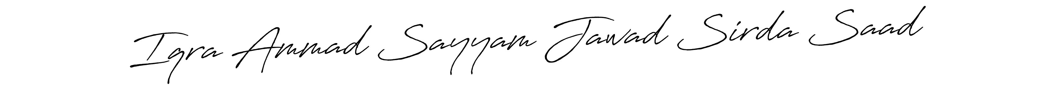 Use a signature maker to create a handwritten signature online. With this signature software, you can design (Antro_Vectra_Bolder) your own signature for name Iqra Ammad Sayyam Jawad Sirda Saad. Iqra Ammad Sayyam Jawad Sirda Saad signature style 7 images and pictures png