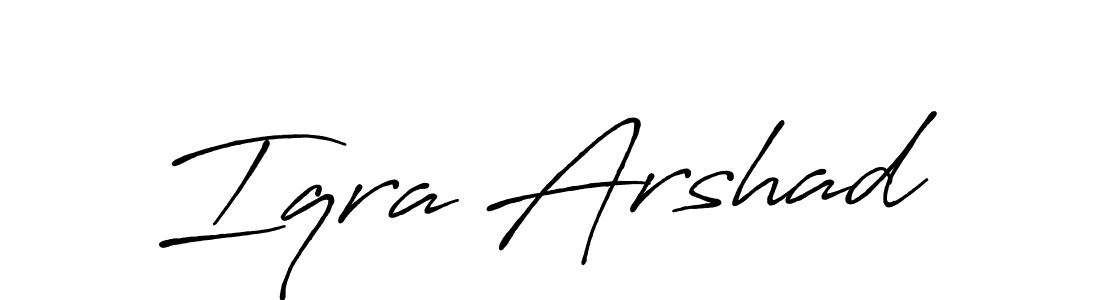 Design your own signature with our free online signature maker. With this signature software, you can create a handwritten (Antro_Vectra_Bolder) signature for name Iqra Arshad. Iqra Arshad signature style 7 images and pictures png