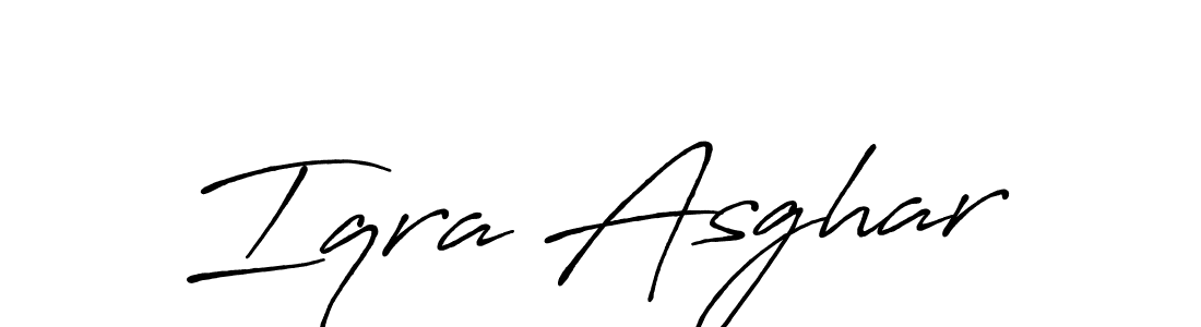 Create a beautiful signature design for name Iqra Asghar. With this signature (Antro_Vectra_Bolder) fonts, you can make a handwritten signature for free. Iqra Asghar signature style 7 images and pictures png