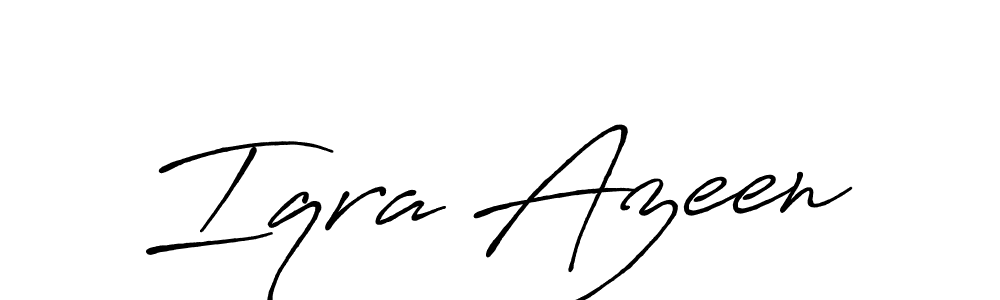 Create a beautiful signature design for name Iqra Azeen. With this signature (Antro_Vectra_Bolder) fonts, you can make a handwritten signature for free. Iqra Azeen signature style 7 images and pictures png