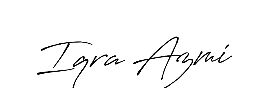 Design your own signature with our free online signature maker. With this signature software, you can create a handwritten (Antro_Vectra_Bolder) signature for name Iqra Azmi. Iqra Azmi signature style 7 images and pictures png