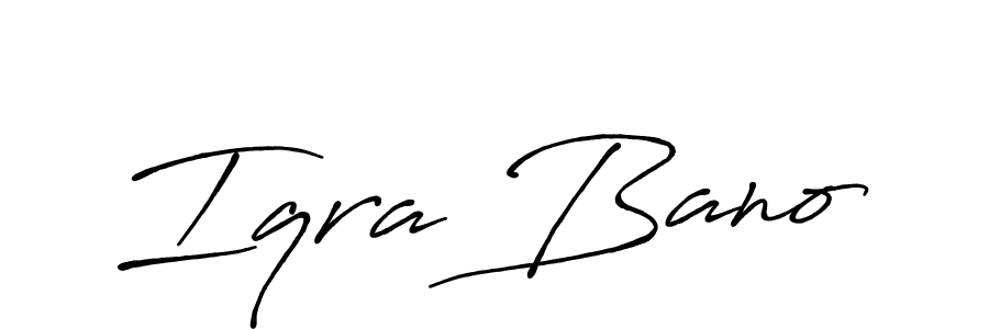 Iqra Bano stylish signature style. Best Handwritten Sign (Antro_Vectra_Bolder) for my name. Handwritten Signature Collection Ideas for my name Iqra Bano. Iqra Bano signature style 7 images and pictures png