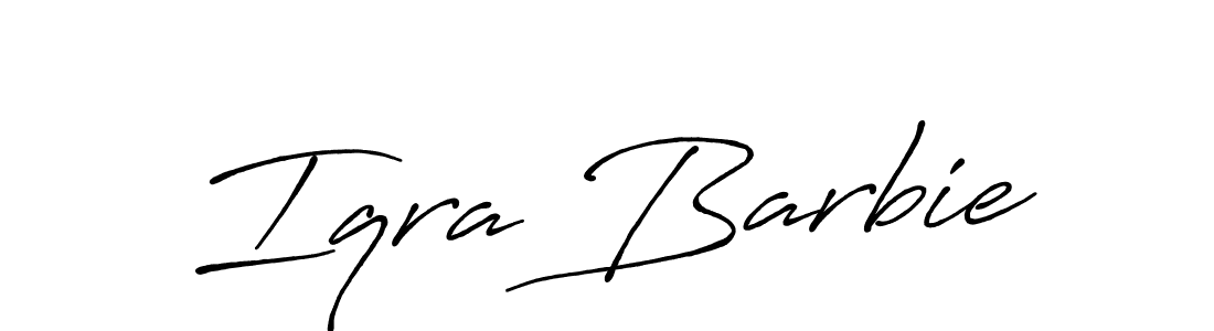 Create a beautiful signature design for name Iqra Barbie. With this signature (Antro_Vectra_Bolder) fonts, you can make a handwritten signature for free. Iqra Barbie signature style 7 images and pictures png