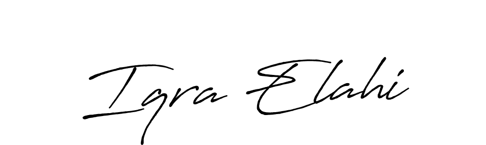 Use a signature maker to create a handwritten signature online. With this signature software, you can design (Antro_Vectra_Bolder) your own signature for name Iqra Elahi. Iqra Elahi signature style 7 images and pictures png