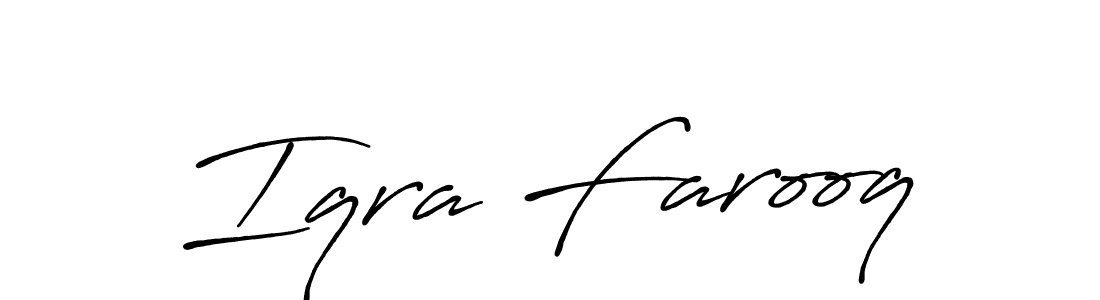 How to make Iqra Farooq signature? Antro_Vectra_Bolder is a professional autograph style. Create handwritten signature for Iqra Farooq name. Iqra Farooq signature style 7 images and pictures png