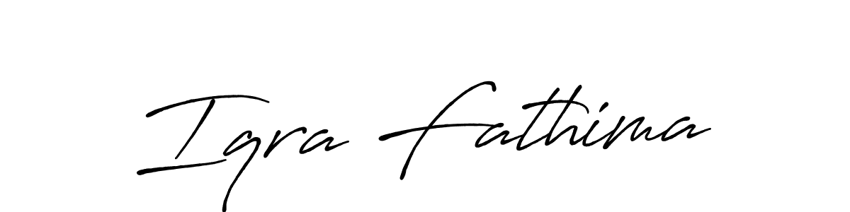 Use a signature maker to create a handwritten signature online. With this signature software, you can design (Antro_Vectra_Bolder) your own signature for name Iqra Fathima. Iqra Fathima signature style 7 images and pictures png