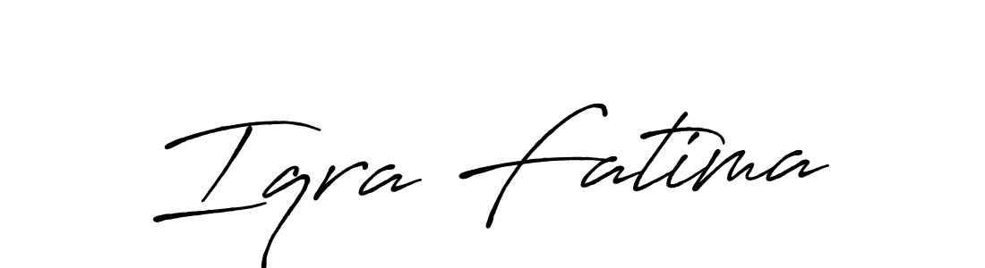 Use a signature maker to create a handwritten signature online. With this signature software, you can design (Antro_Vectra_Bolder) your own signature for name Iqra Fatima. Iqra Fatima signature style 7 images and pictures png