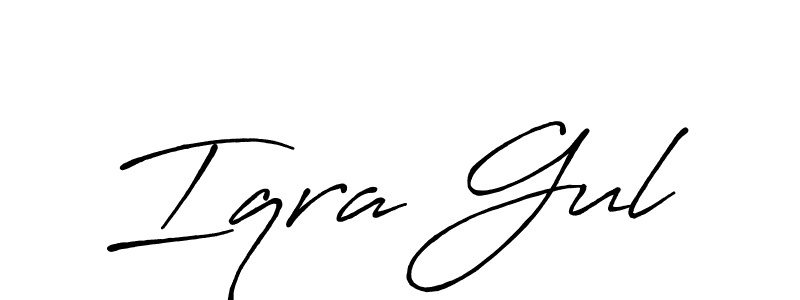 The best way (Antro_Vectra_Bolder) to make a short signature is to pick only two or three words in your name. The name Iqra Gul include a total of six letters. For converting this name. Iqra Gul signature style 7 images and pictures png