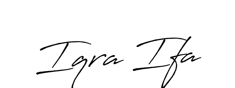 Create a beautiful signature design for name Iqra Ifa. With this signature (Antro_Vectra_Bolder) fonts, you can make a handwritten signature for free. Iqra Ifa signature style 7 images and pictures png