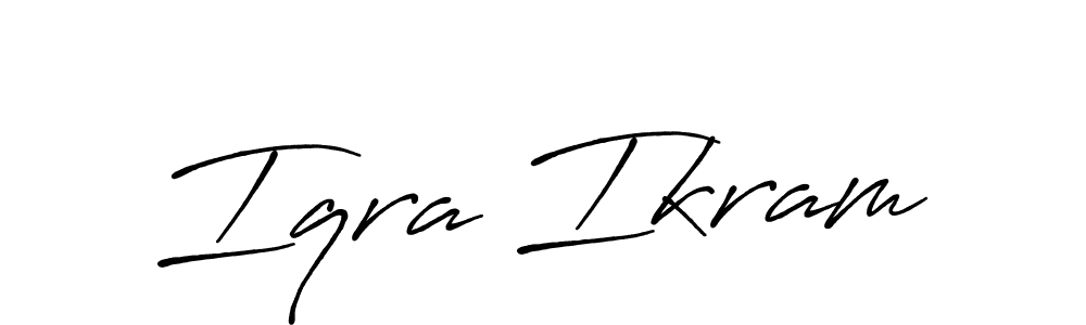 Use a signature maker to create a handwritten signature online. With this signature software, you can design (Antro_Vectra_Bolder) your own signature for name Iqra Ikram. Iqra Ikram signature style 7 images and pictures png