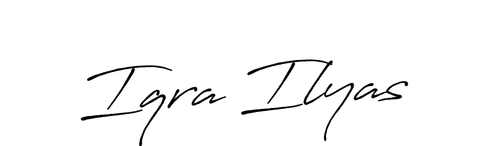 Design your own signature with our free online signature maker. With this signature software, you can create a handwritten (Antro_Vectra_Bolder) signature for name Iqra Ilyas. Iqra Ilyas signature style 7 images and pictures png