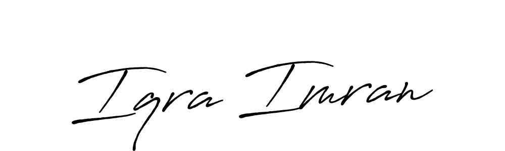 How to make Iqra Imran signature? Antro_Vectra_Bolder is a professional autograph style. Create handwritten signature for Iqra Imran name. Iqra Imran signature style 7 images and pictures png