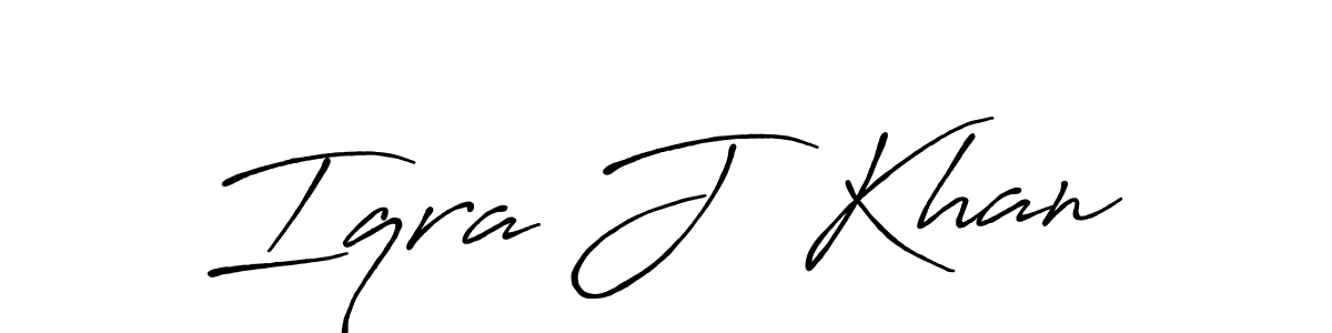 Antro_Vectra_Bolder is a professional signature style that is perfect for those who want to add a touch of class to their signature. It is also a great choice for those who want to make their signature more unique. Get Iqra J  Khan name to fancy signature for free. Iqra J  Khan signature style 7 images and pictures png