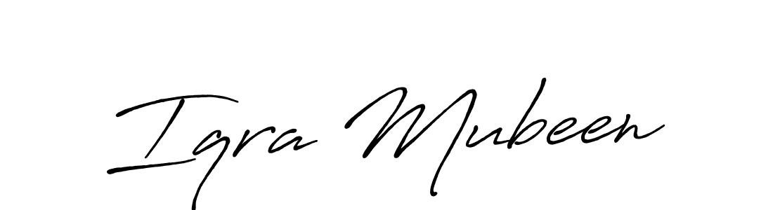 Iqra Mubeen stylish signature style. Best Handwritten Sign (Antro_Vectra_Bolder) for my name. Handwritten Signature Collection Ideas for my name Iqra Mubeen. Iqra Mubeen signature style 7 images and pictures png