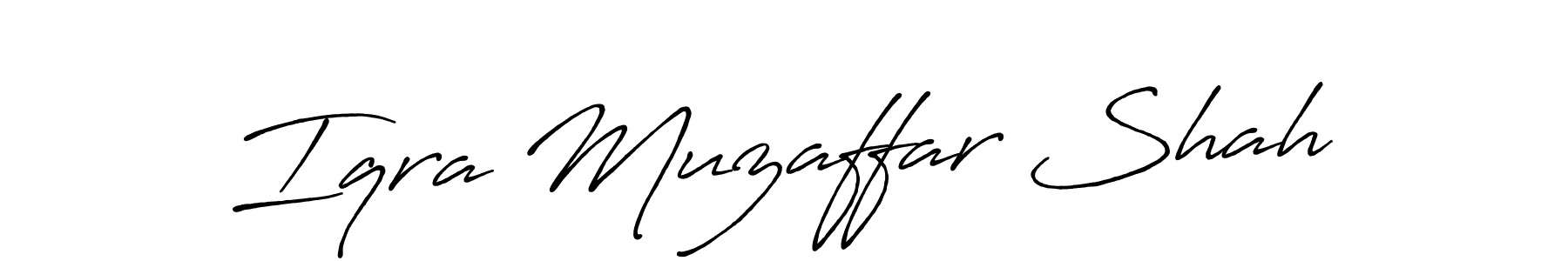 Make a short Iqra Muzaffar Shah signature style. Manage your documents anywhere anytime using Antro_Vectra_Bolder. Create and add eSignatures, submit forms, share and send files easily. Iqra Muzaffar Shah signature style 7 images and pictures png