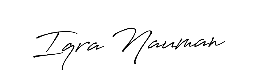 Design your own signature with our free online signature maker. With this signature software, you can create a handwritten (Antro_Vectra_Bolder) signature for name Iqra Nauman. Iqra Nauman signature style 7 images and pictures png