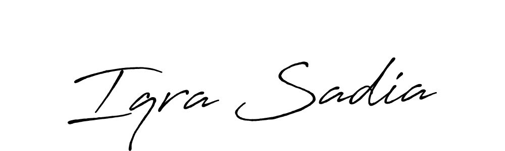 Also we have Iqra Sadia name is the best signature style. Create professional handwritten signature collection using Antro_Vectra_Bolder autograph style. Iqra Sadia signature style 7 images and pictures png
