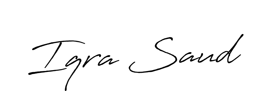 The best way (Antro_Vectra_Bolder) to make a short signature is to pick only two or three words in your name. The name Iqra Saud include a total of six letters. For converting this name. Iqra Saud signature style 7 images and pictures png