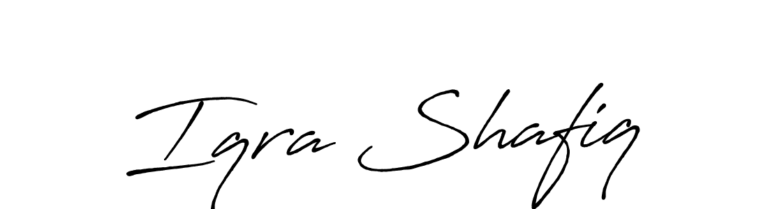 Make a beautiful signature design for name Iqra Shafiq. With this signature (Antro_Vectra_Bolder) style, you can create a handwritten signature for free. Iqra Shafiq signature style 7 images and pictures png