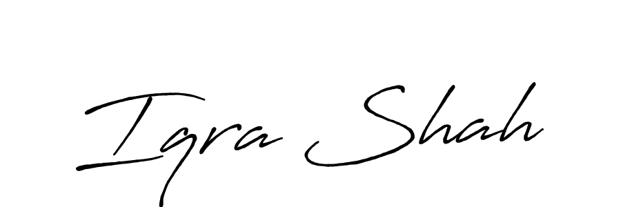 How to make Iqra Shah signature? Antro_Vectra_Bolder is a professional autograph style. Create handwritten signature for Iqra Shah name. Iqra Shah signature style 7 images and pictures png