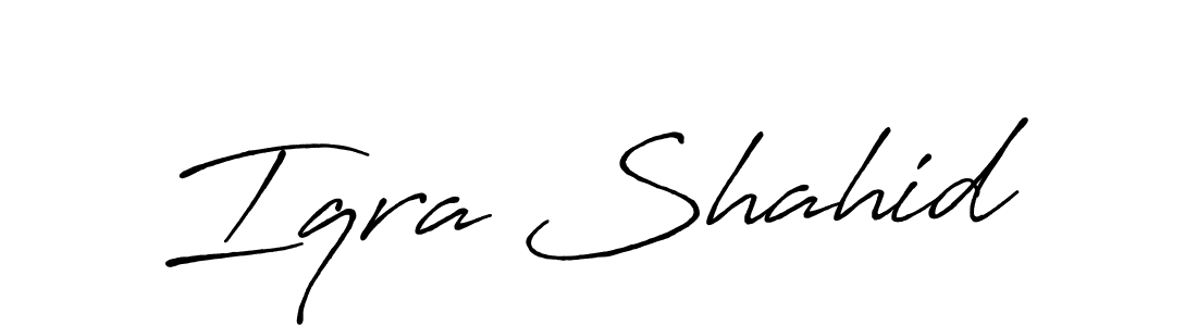 It looks lik you need a new signature style for name Iqra Shahid. Design unique handwritten (Antro_Vectra_Bolder) signature with our free signature maker in just a few clicks. Iqra Shahid signature style 7 images and pictures png