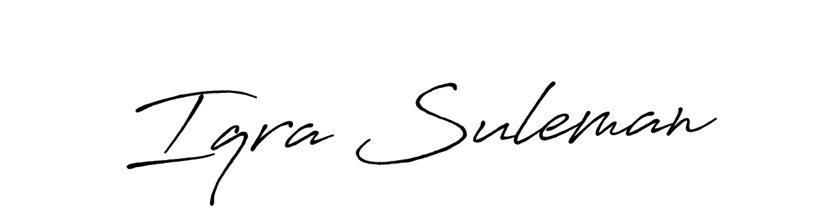 How to make Iqra Suleman name signature. Use Antro_Vectra_Bolder style for creating short signs online. This is the latest handwritten sign. Iqra Suleman signature style 7 images and pictures png
