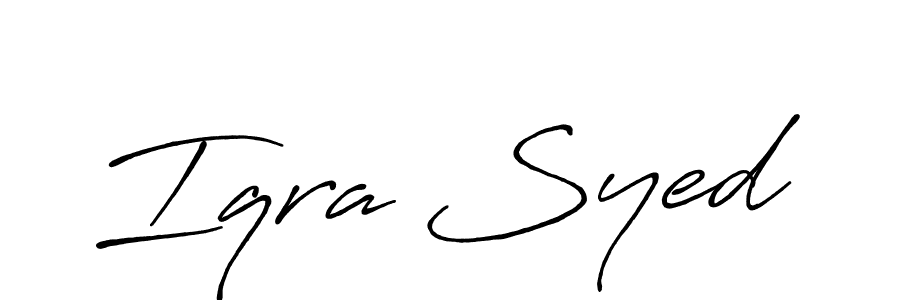 Design your own signature with our free online signature maker. With this signature software, you can create a handwritten (Antro_Vectra_Bolder) signature for name Iqra Syed. Iqra Syed signature style 7 images and pictures png