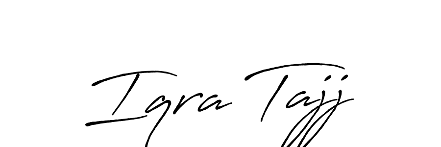 This is the best signature style for the Iqra Tajj name. Also you like these signature font (Antro_Vectra_Bolder). Mix name signature. Iqra Tajj signature style 7 images and pictures png