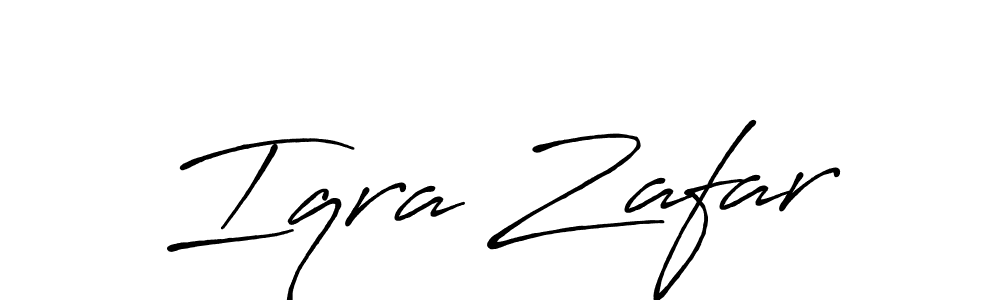 Antro_Vectra_Bolder is a professional signature style that is perfect for those who want to add a touch of class to their signature. It is also a great choice for those who want to make their signature more unique. Get Iqra Zafar name to fancy signature for free. Iqra Zafar signature style 7 images and pictures png