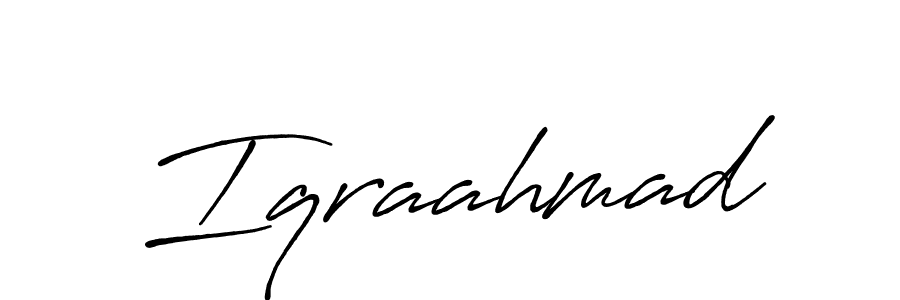 How to make Iqraahmad signature? Antro_Vectra_Bolder is a professional autograph style. Create handwritten signature for Iqraahmad name. Iqraahmad signature style 7 images and pictures png