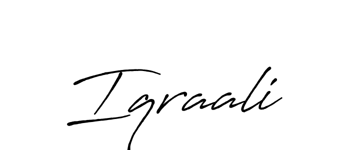 Use a signature maker to create a handwritten signature online. With this signature software, you can design (Antro_Vectra_Bolder) your own signature for name Iqraali. Iqraali signature style 7 images and pictures png