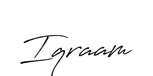 Use a signature maker to create a handwritten signature online. With this signature software, you can design (Antro_Vectra_Bolder) your own signature for name Iqraam. Iqraam signature style 7 images and pictures png