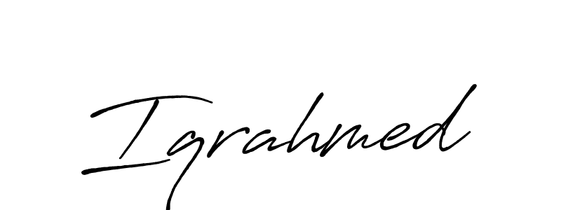Use a signature maker to create a handwritten signature online. With this signature software, you can design (Antro_Vectra_Bolder) your own signature for name Iqrahmed. Iqrahmed signature style 7 images and pictures png