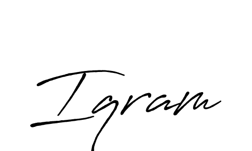 Similarly Antro_Vectra_Bolder is the best handwritten signature design. Signature creator online .You can use it as an online autograph creator for name Iqram. Iqram signature style 7 images and pictures png