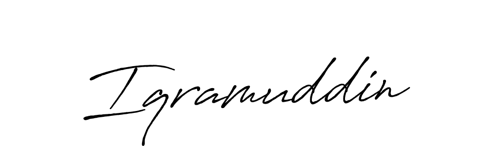 Make a beautiful signature design for name Iqramuddin. With this signature (Antro_Vectra_Bolder) style, you can create a handwritten signature for free. Iqramuddin signature style 7 images and pictures png