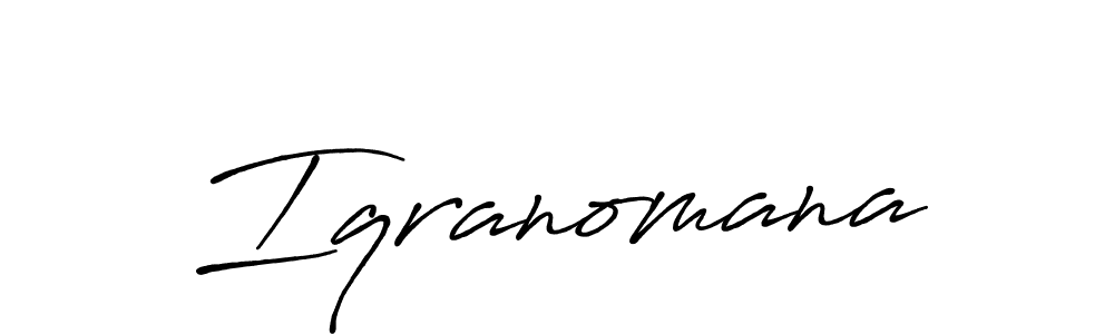 How to make Iqranomana name signature. Use Antro_Vectra_Bolder style for creating short signs online. This is the latest handwritten sign. Iqranomana signature style 7 images and pictures png