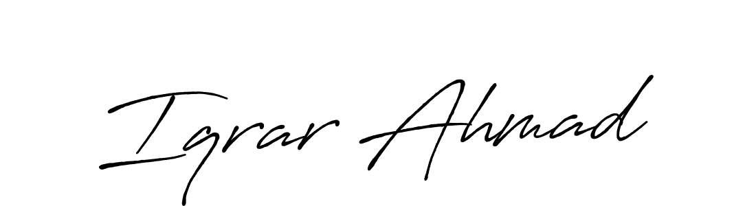 Iqrar Ahmad stylish signature style. Best Handwritten Sign (Antro_Vectra_Bolder) for my name. Handwritten Signature Collection Ideas for my name Iqrar Ahmad. Iqrar Ahmad signature style 7 images and pictures png