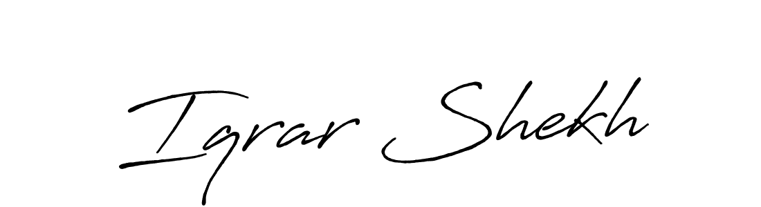 Antro_Vectra_Bolder is a professional signature style that is perfect for those who want to add a touch of class to their signature. It is also a great choice for those who want to make their signature more unique. Get Iqrar Shekh name to fancy signature for free. Iqrar Shekh signature style 7 images and pictures png