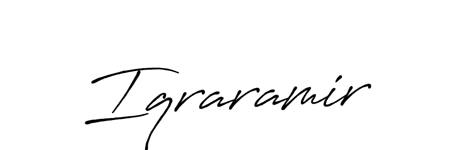 How to make Iqraramir name signature. Use Antro_Vectra_Bolder style for creating short signs online. This is the latest handwritten sign. Iqraramir signature style 7 images and pictures png
