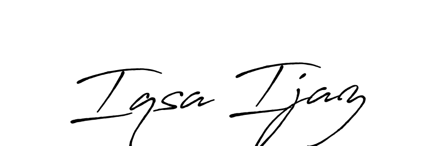 Create a beautiful signature design for name Iqsa Ijaz. With this signature (Antro_Vectra_Bolder) fonts, you can make a handwritten signature for free. Iqsa Ijaz signature style 7 images and pictures png