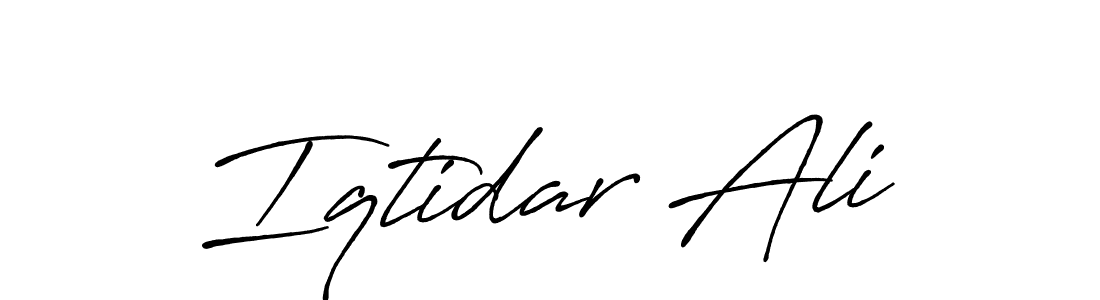 Create a beautiful signature design for name Iqtidar Ali. With this signature (Antro_Vectra_Bolder) fonts, you can make a handwritten signature for free. Iqtidar Ali signature style 7 images and pictures png