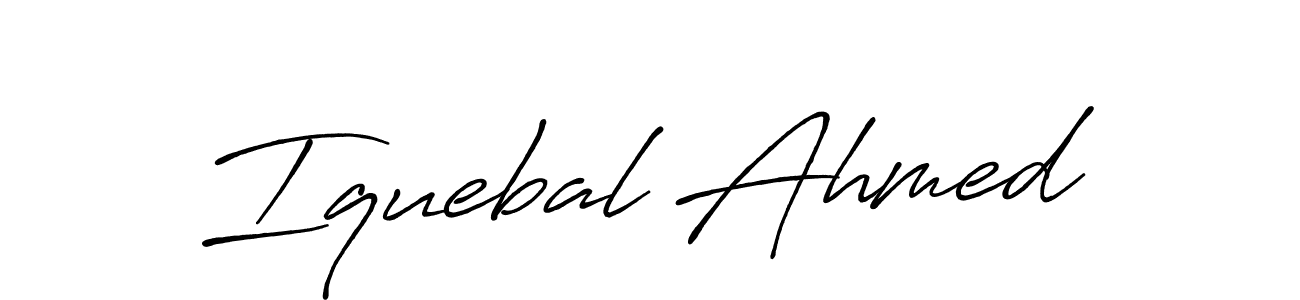 Use a signature maker to create a handwritten signature online. With this signature software, you can design (Antro_Vectra_Bolder) your own signature for name Iquebal Ahmed. Iquebal Ahmed signature style 7 images and pictures png