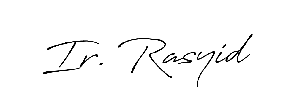 Make a beautiful signature design for name Ir. Rasyid. With this signature (Antro_Vectra_Bolder) style, you can create a handwritten signature for free. Ir. Rasyid signature style 7 images and pictures png