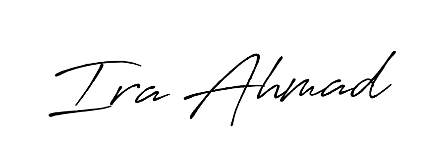 Make a beautiful signature design for name Ira Ahmad. With this signature (Antro_Vectra_Bolder) style, you can create a handwritten signature for free. Ira Ahmad signature style 7 images and pictures png